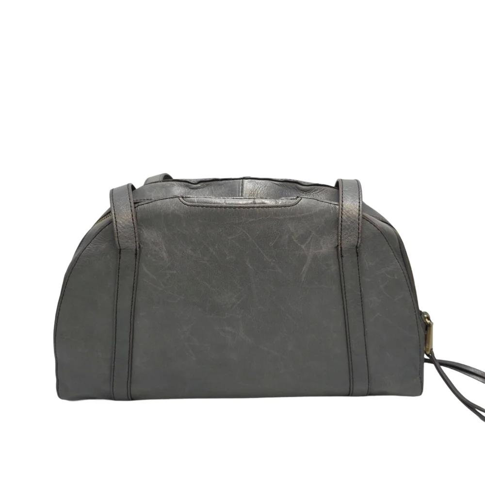 HOBO Distressed Gray Leather Satchel Shoulder Bag – 10